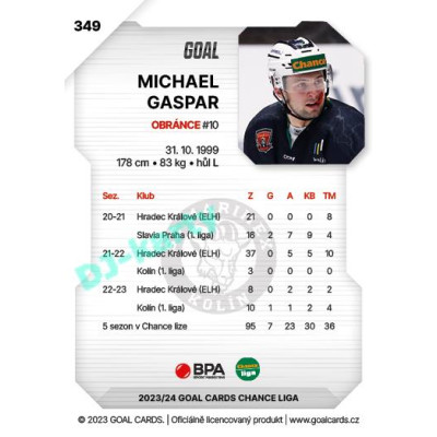 2023/24 Goal cards Chance Liga 2. série #349 Michael Gaspar