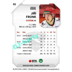 2023/24 Goal cards Chance Liga 1. série #052 Jiří Fronk