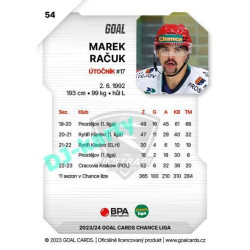 2023/24 Goal cards Chance Liga 1. série #054 Marek Račuk