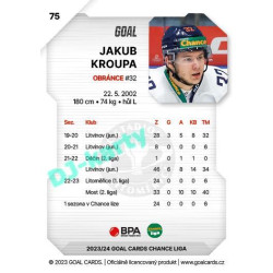 2023/24 Goal cards Chance Liga 1. série #075 Jakub Kroupa