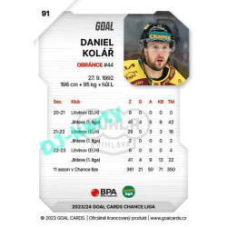 2023/24 Goal cards Chance Liga 1. série #091 Daniel Kolář