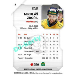2023/24 Goal cards Chance Liga 1. série #003 Mikuláš Zbořil