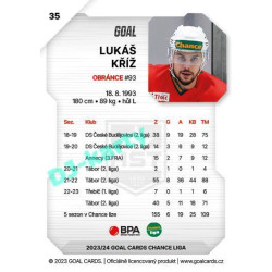2023/24 Goal cards Chance Liga 1. série #035 Lukáš Kříž