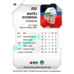 2023/24 Goal cards Chance Liga 1. série #039 Matěj Svoboda