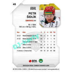 2023/24 Goal cards Chance Liga 1. série #045 Petr Šidlík