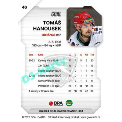 2023/24 Goal cards Chance Liga 1. série #046 Tomáš Hanousek