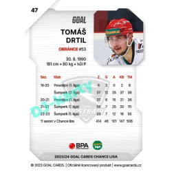 2023/24 Goal cards Chance Liga 1. série #047 Tomáš Drtil