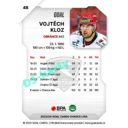 2023/24 Goal cards Chance Liga 1. série #048 Vojtěch Kloz