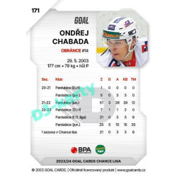 2023/24 Goal cards Chance Liga 1. série #171 Ondřej Chabada