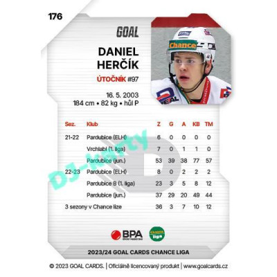 2023/24 Goal cards Chance Liga 1. série #176 Daniel Herčík