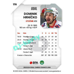 2023/24 Goal cards Chance Liga 1. série #178 Dominik Hrníčko