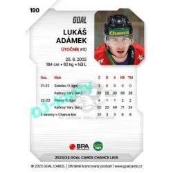 2023/24 Goal cards Chance Liga 1. série #190 Lukáš Adámek