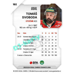 2023/24 Goal cards Chance Liga 1. série #192 Tomáš Svoboda