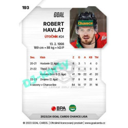 2023/24 Goal cards Chance Liga 1. série #193 Robert Havlát