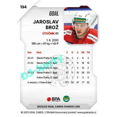 2023/24 Goal cards Chance Liga 1. série #134 Jaroslav Brož