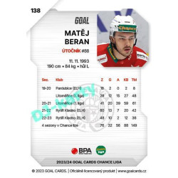 2023/24 Goal cards Chance Liga 1. série #138 Matěj Beran