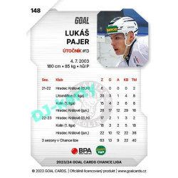 2023/24 Goal cards Chance Liga 1. série #148 Lukáš Pajer