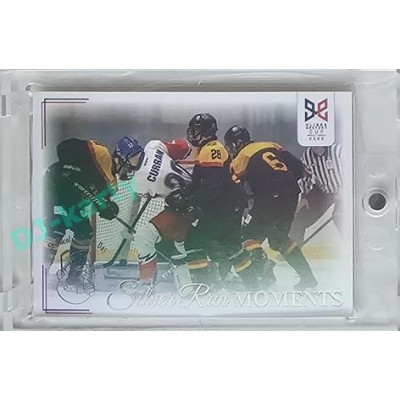 2023/24 Legendary Cards Hlinka Gretzky Cup Young Lions #SRM-30 Curran před bránou zaměstnává Němce Silver Run Moments Expo