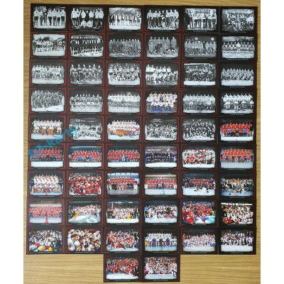 2020 OFS Síň slávy českého hokeje History of Czech National Teams (Oversized) RED xx/30 - kompletní set 56 karet