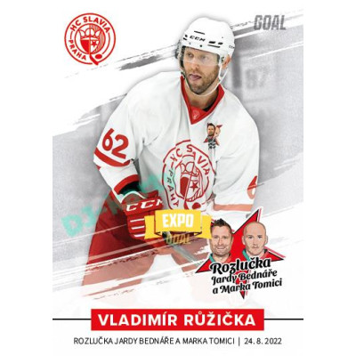 2022 Goal Cards Rozlučka Jardy Bednáře a Marka Tomici #14 Vladimír Růžička Expo Gold 1of3