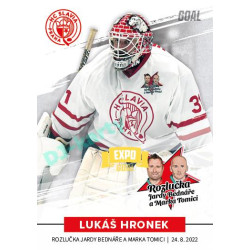2022 Goal Cards Rozlučka Jardy Bednáře a Marka Tomici #18 Lukáš Hronek Expo Gold 1of3