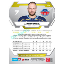 2023/24 Sportzoo ELH 1. série #223 Jan Štencel