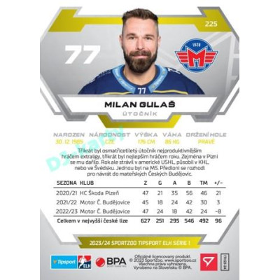 2023/24 Sportzoo ELH 1. série #225 Milan Gulaš