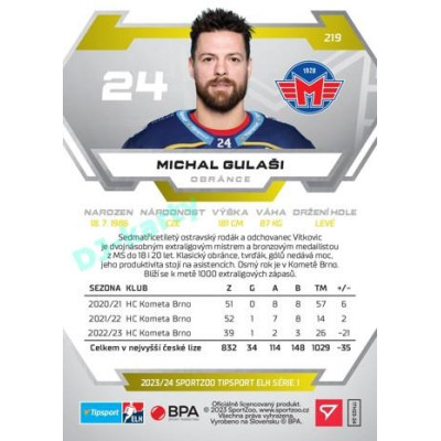 2023/24 Sportzoo ELH 1. série #219 Michal Gulaši