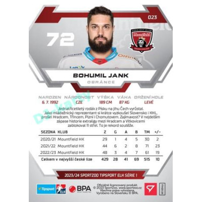 2023/24 Sportzoo ELH 1. série #023 Bohumil Jank