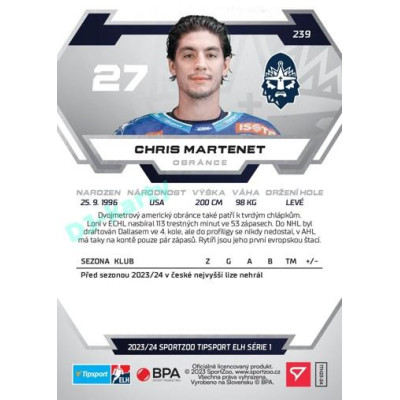 2023/24 Sportzoo ELH 1. série #239 Chris Martenet