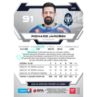 2023/24 Sportzoo ELH 1. série #245 Richard Jarůšek