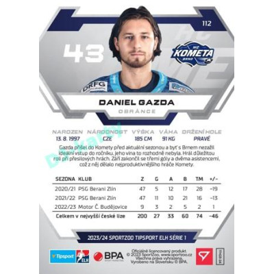 2023/24 Sportzoo ELH 1. série #112 Daniel Gazda