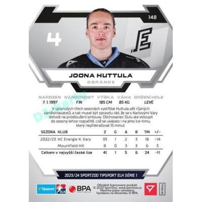 2023/24 Sportzoo ELH 1. série #148 Joona Huttula