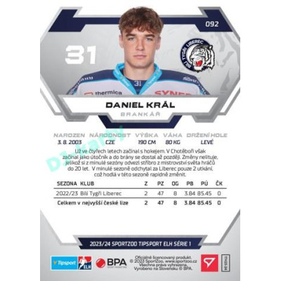 2023/24 Sportzoo ELH 1. série #092 Daniel Král