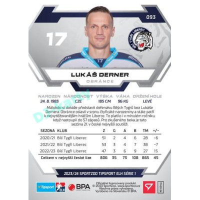 2023/24 Sportzoo ELH 1. série #093 Lukáš Derner
