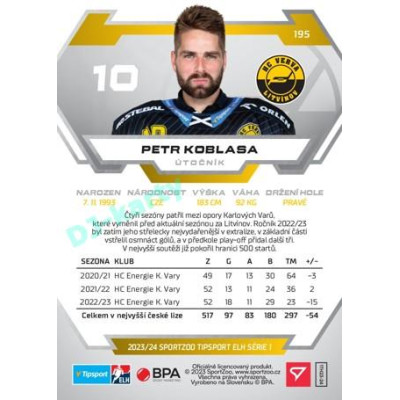 2023/24 Sportzoo ELH 1. série #195 Petr Koblasa