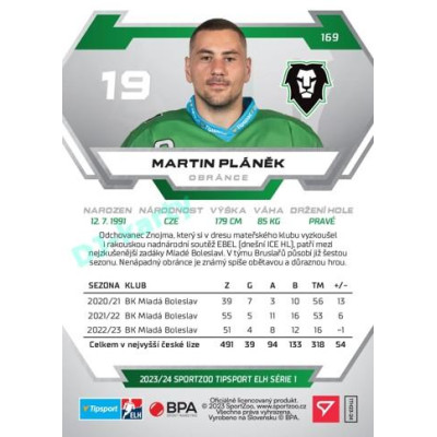 2023/24 Sportzoo ELH 1. série #169 Martin Pláněk