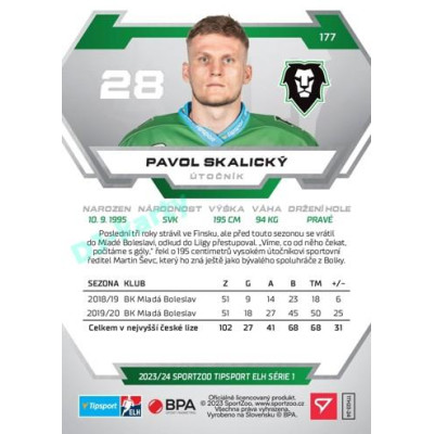 2023/24 Sportzoo ELH 1. série #177 Pavol Skalický