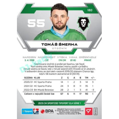 2023/24 Sportzoo ELH 1. série #180 Tomáš Šmerha