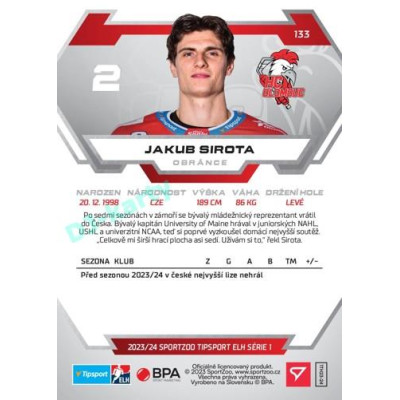 2023/24 Sportzoo ELH 1. série #133 Jakub Sirota