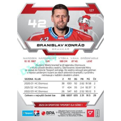 2023/24 Sportzoo ELH 1. série #127 Branislav Konrád