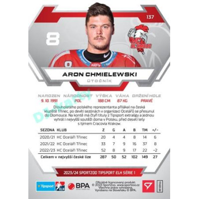 2023/24 Sportzoo ELH 1. série #137 Aron Chmielewski