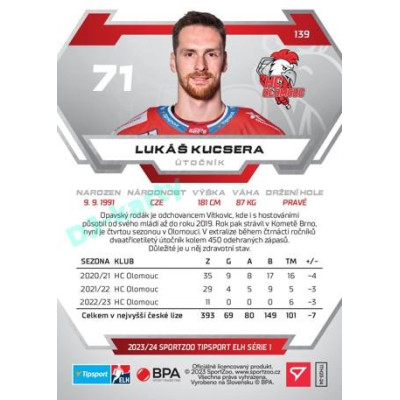 2023/24 Sportzoo ELH 1. série #139 Lukáš Kucsera