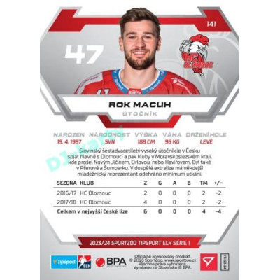 2023/24 Sportzoo ELH 1. série #141 Rok Macuh