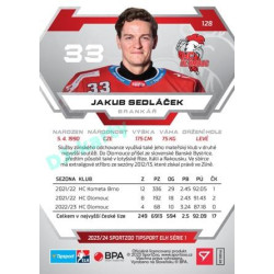 2023/24 Sportzoo ELH 1. série #128 Jakub Sedláček