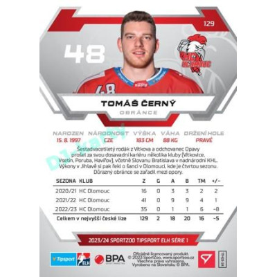2023/24 Sportzoo ELH 1. série #129 Tomáš Černý