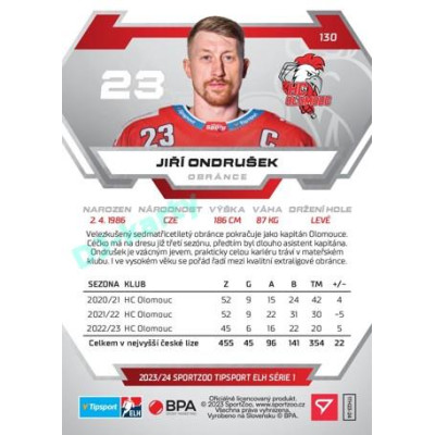 2023/24 Sportzoo ELH 1. série #130 Jiří Ondrušek