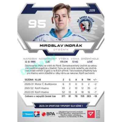 2023/24 Sportzoo ELH 1. série #209 Miroslav Indrák
