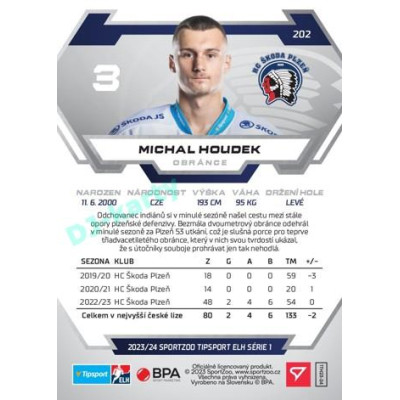 2023/24 Sportzoo ELH 1. série #202 Michal Houdek