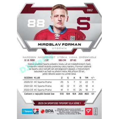 2023/24 Sportzoo ELH 1. série #082 Miroslav Forman